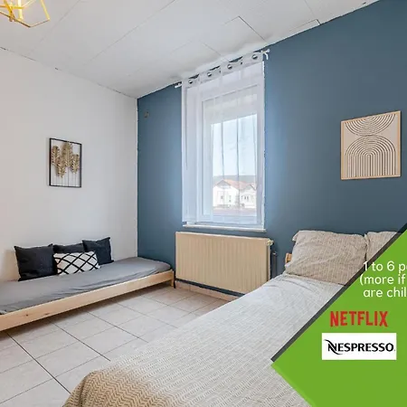 Apartment Matcha - 3 Min Parking, Wi-fi, Nespresso - Spacieux & Serein, Ideal Pros Et Familles - Spacious & Serene, Perfect For Pros & Families Hettange-Grande