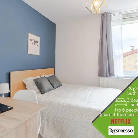 3 Appts - 3 A 7 Lits - Parfait 6 A 10 Pers - Max 29 Pers - 1 Immeuble - Convivialite, Rentabilite ------ - 3 Apts - 3 To 7 Beds - Ideal For 6 To 10 Guests - Up To 29 - Same Building -- Cattenom Appartement Hettange-Grande