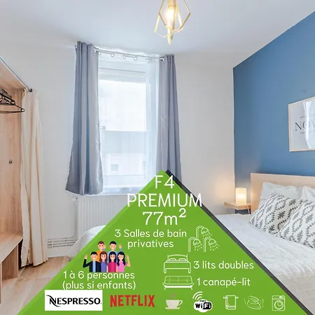 3 Appts - 3 A 7 Lits - Parfait 6 A 10 Pers - Max 29 Pers - 1 Immeuble - Convivialite, Rentabilite ------ - 3 Apts - 3 To 7 Beds - Ideal For 6 To 10 Guests - Up To 29 - Same Building -- Cattenom Appartement