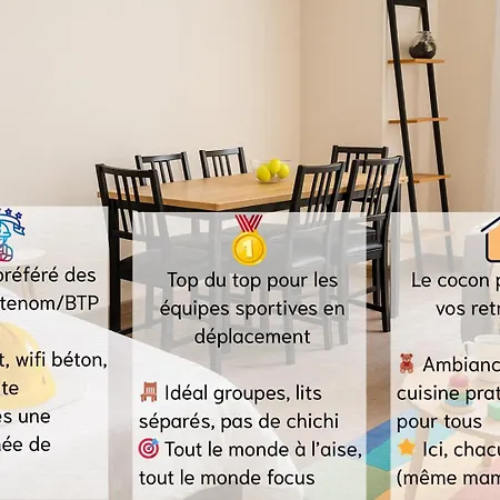 3 Appts - 3 A 7 Lits - Parfait 6 A 10 Pers - Max 29 Pers - 1 Immeuble - Convivialite, Rentabilite ------ - 3 Apts - 3 To 7 Beds - Ideal For 6 To 10 Guests - Up To 29 - Same Building -- Cattenom *