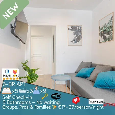 Apartment New Cattenom - For Teams & Families - 4 To 7 Beds, 3-min Parking
