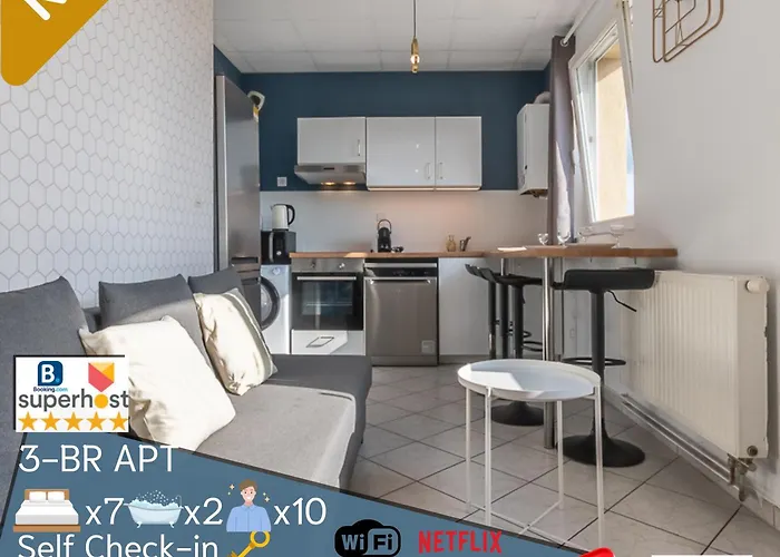 New Cattenom - For Teams & Families - 4 To 7 Beds, 3-min Parking Apartment *